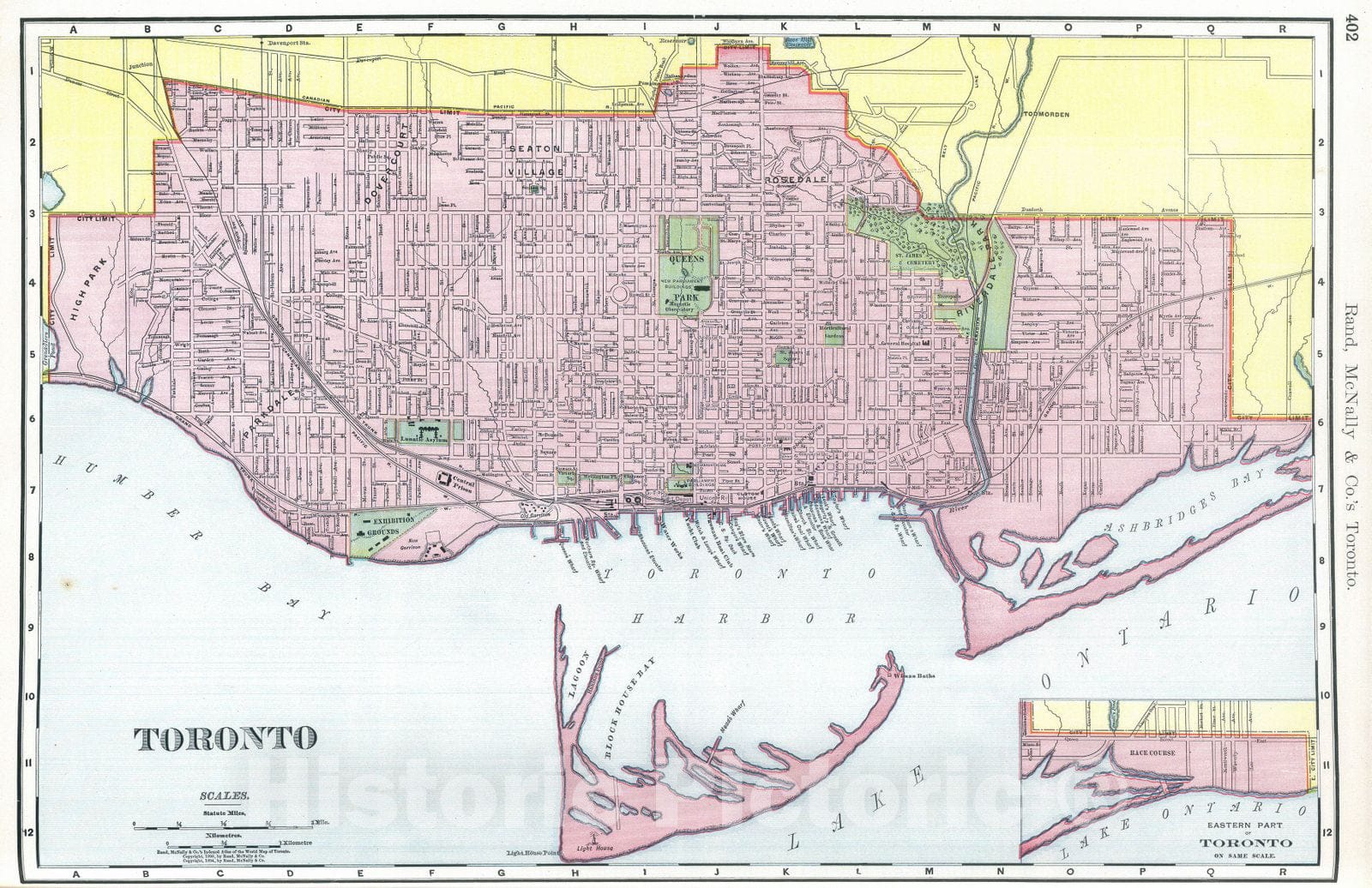 Historic Map : National Atlas - 1903 Toronto. - Vintage Wall Art