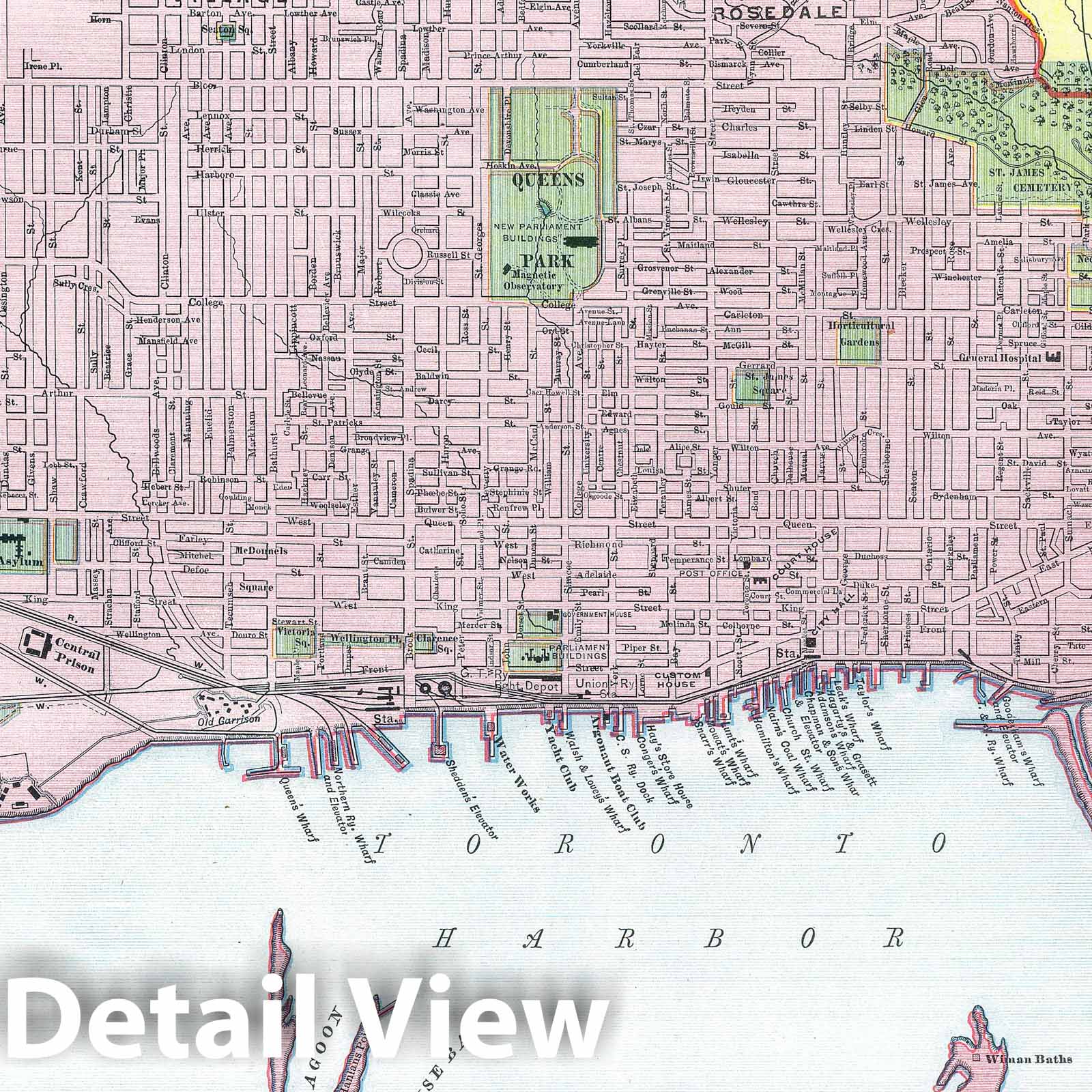 Historic Map : National Atlas - 1903 Toronto. - Vintage Wall Art