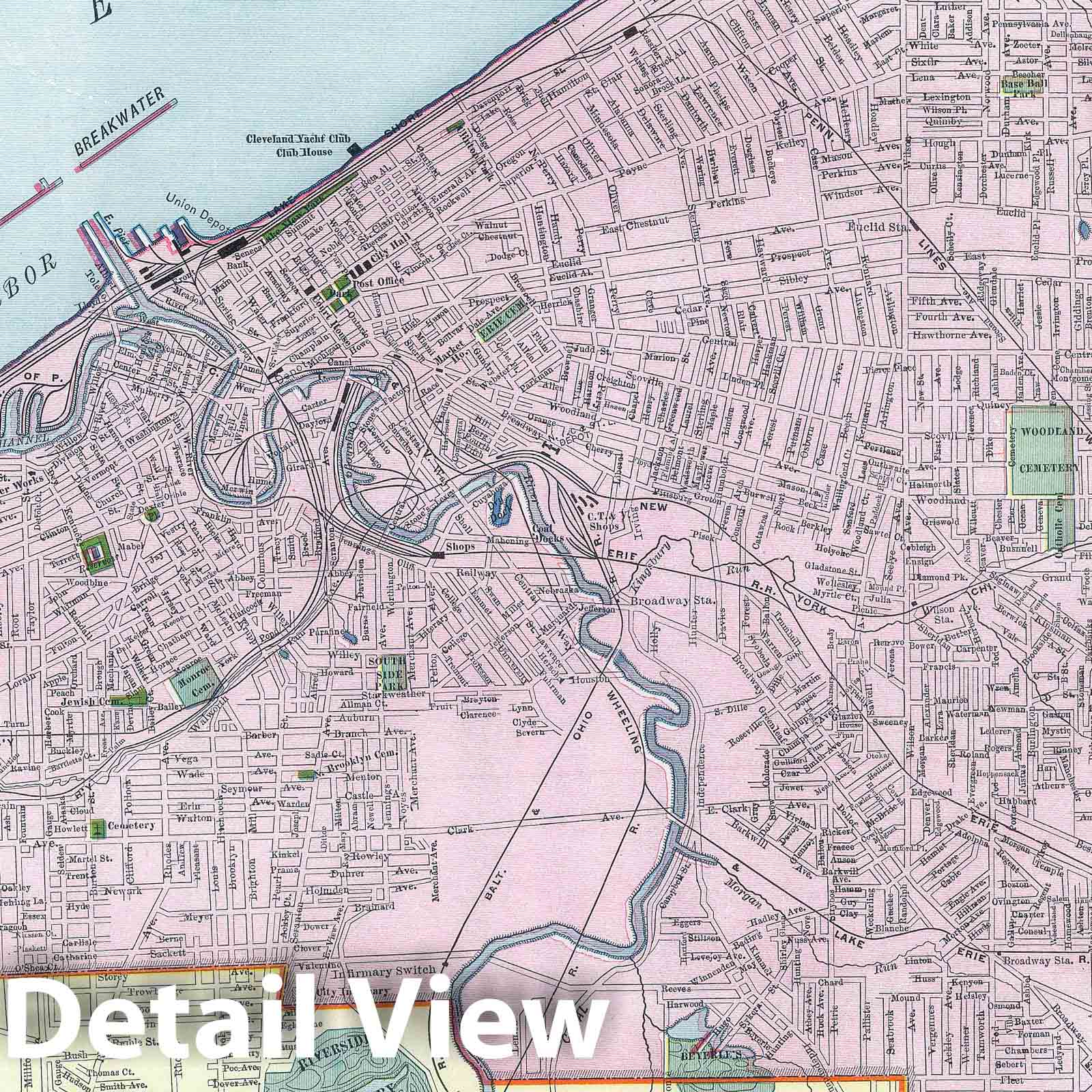 Cleveland, Ohio - Railroad Map, 1903
