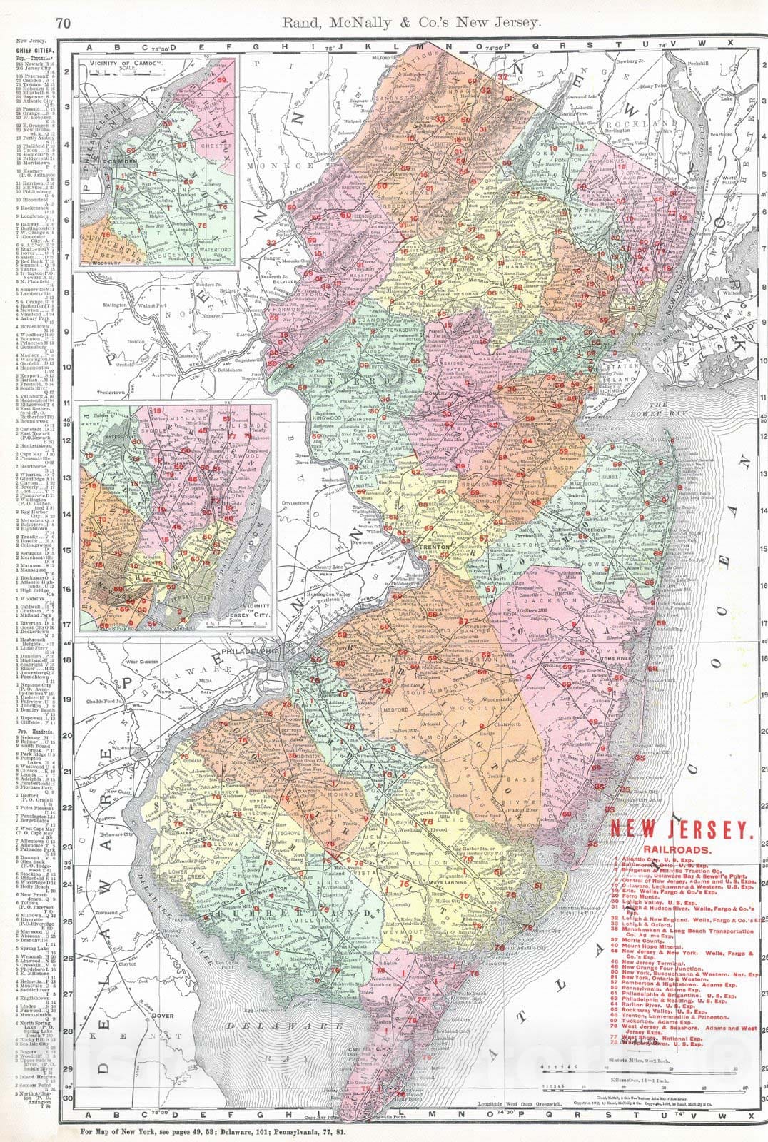 Historic Map : National Atlas - 1903 New Jersey. - Vintage Wall Art