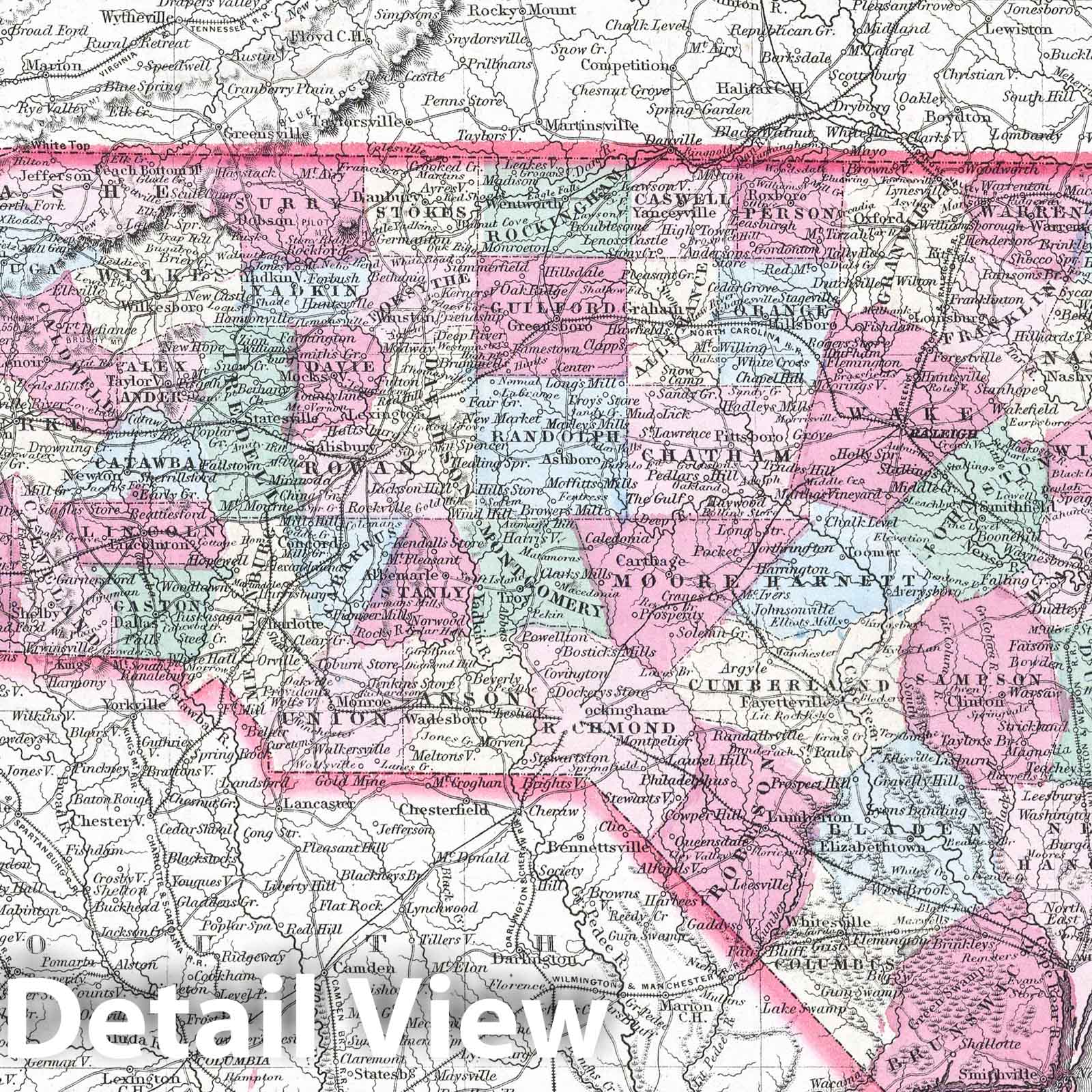 Historic Map : 1865 North Carolina. - Vintage Wall Art