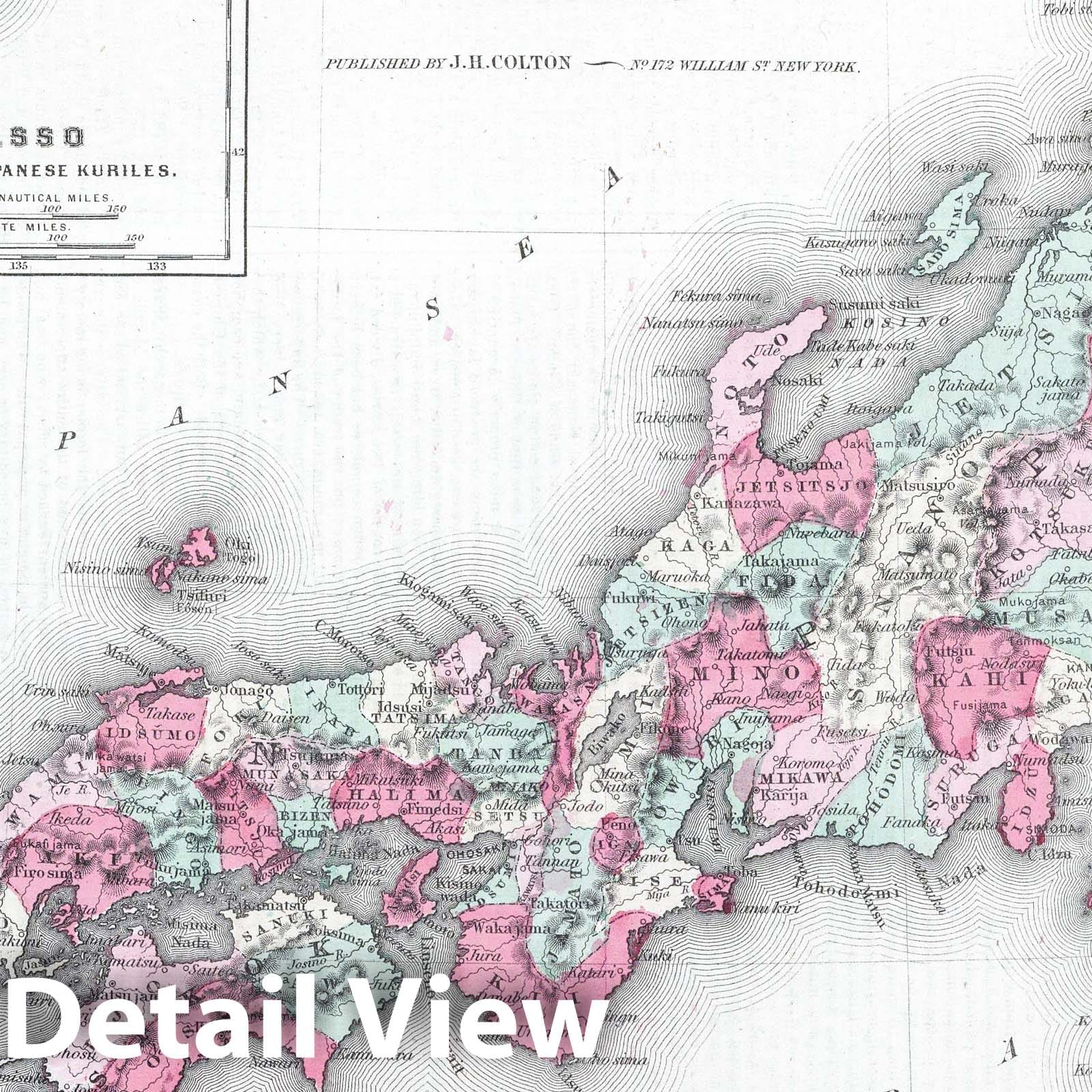 Japan, Nippon, Kyushu, Shikoku, Hokkaido and the Japanese Kuriles - 1865 Historical Map