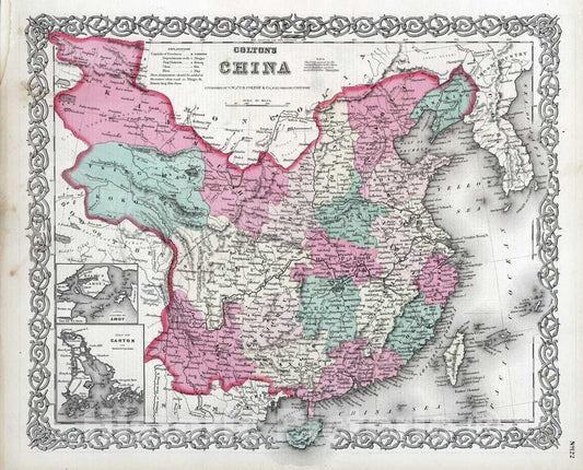 Historic Wall Map : 1869 China. - Vintage Wall Art