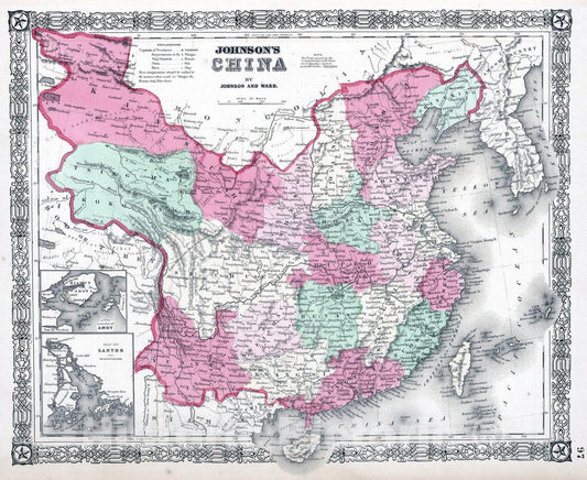 Historic Map : 1865 China. v3 - Vintage Wall Art