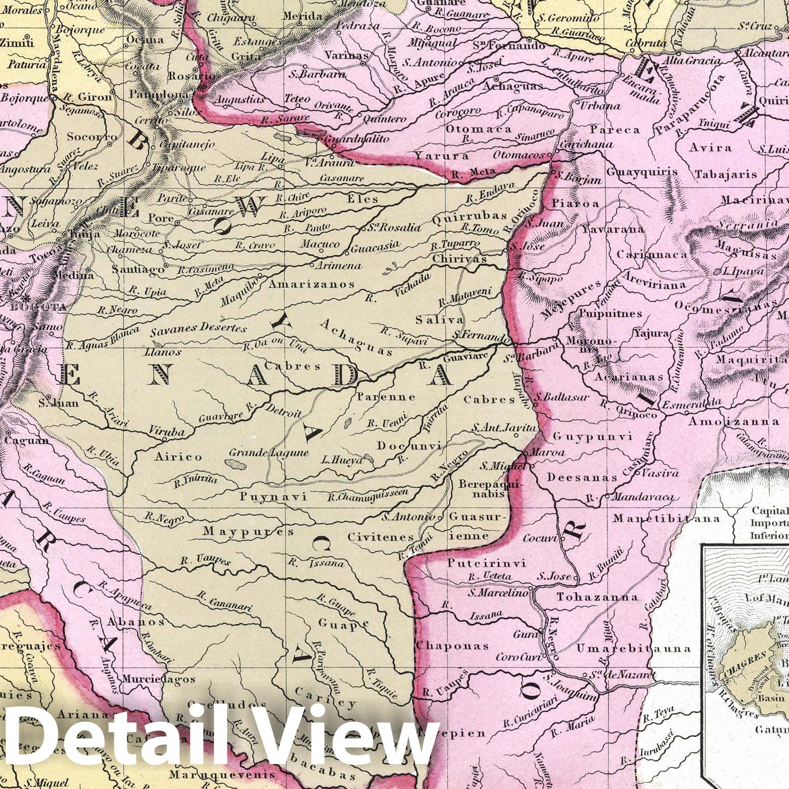 Venezuela, New Granada, and Ecuador, 1849 - Historical Map Print