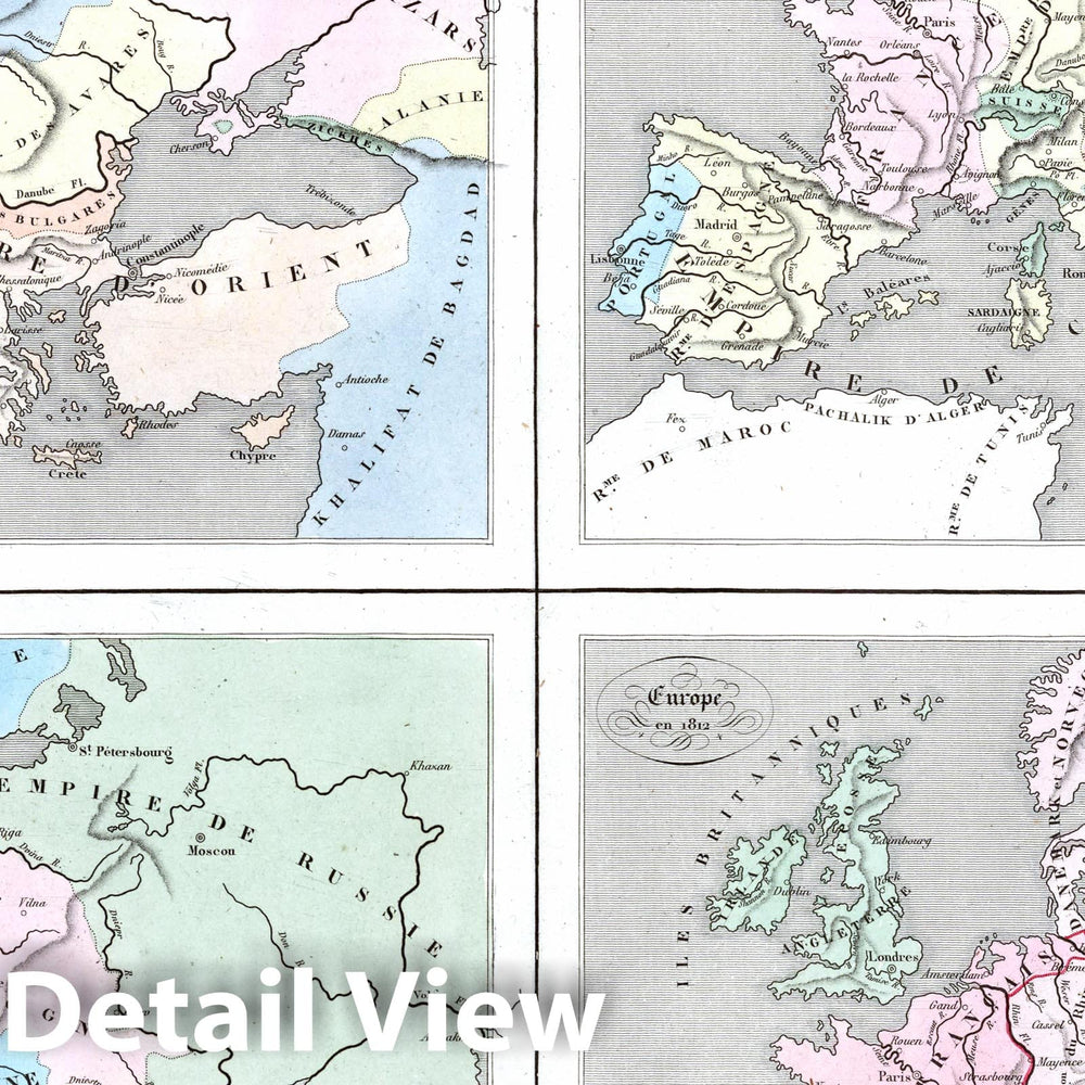 Historic Map : 1838 Europe Historique. - Vintage Wall Art
