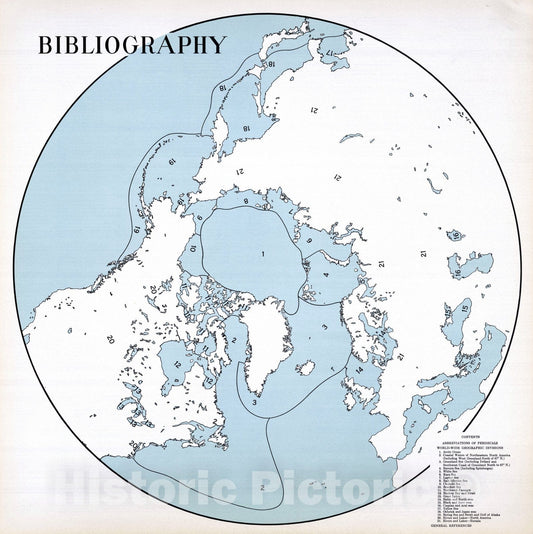 Historic Map : 1946 Bibliography Contents (Map of Geographic Divisions of Bibliography). - Vintage Wall Art