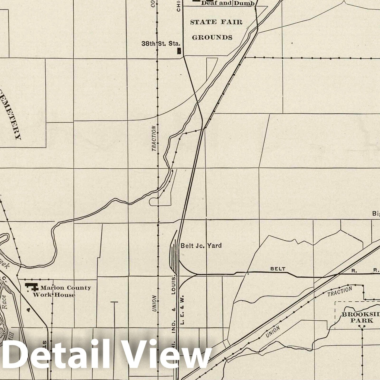 Indianapolis, Indiana - Railroad Map, 1924 - Rand McNally Commercial Atlas