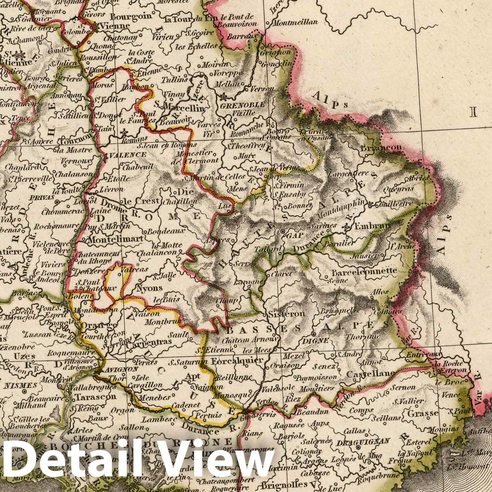 France, South-Eastern Part - River Map, 1817 - Arrowsmith Atlas Print