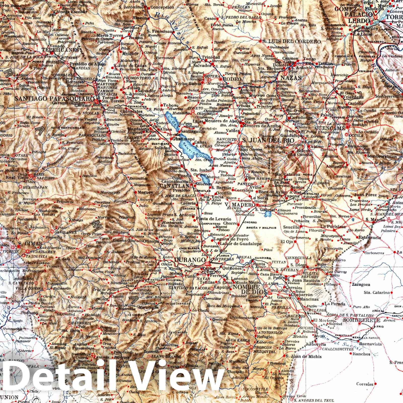 Historic Map : Mexico, Durango (Mexico : State) 1922 No. 10: Durango , Vintage Wall Art