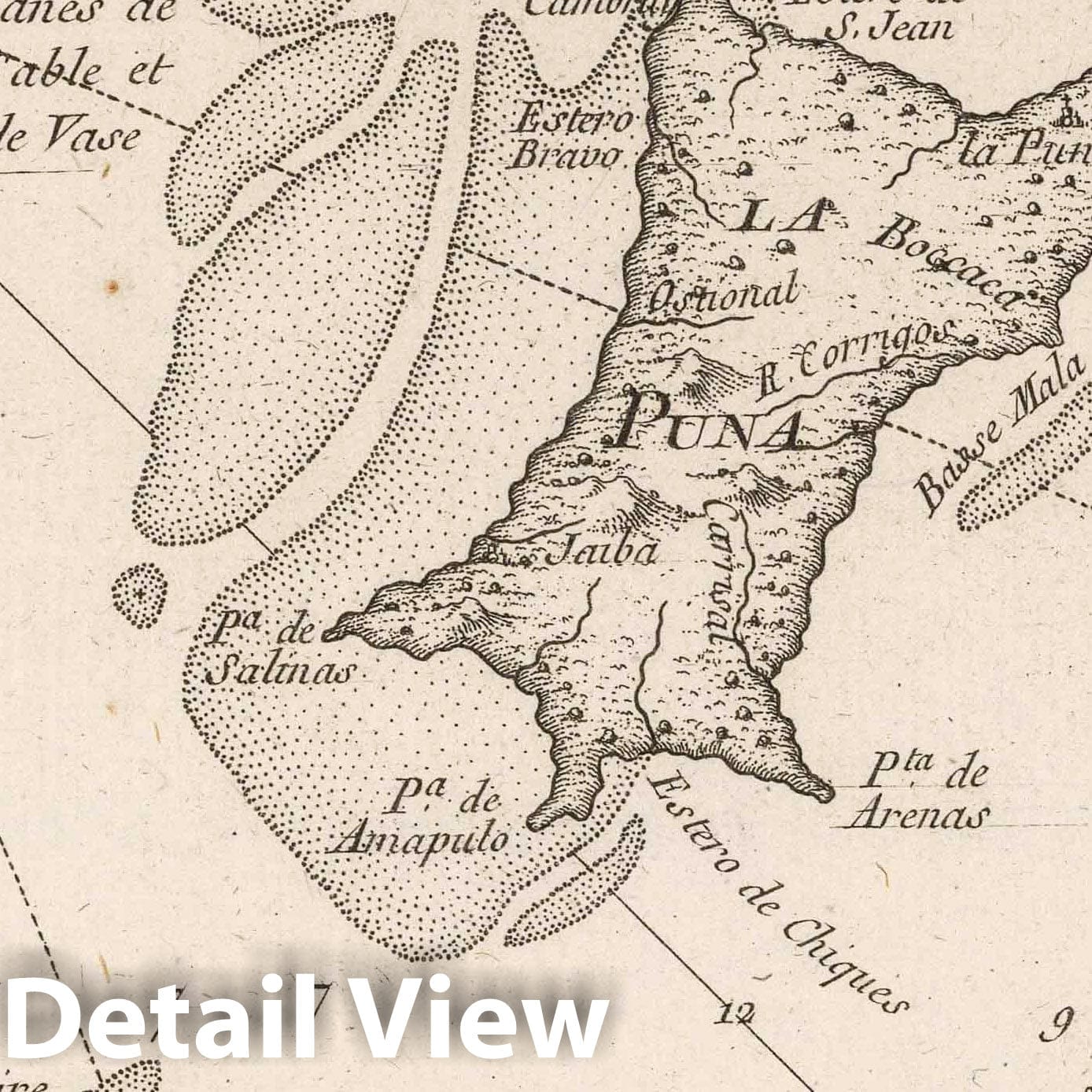 Guayaquil Bay, Ecuador - Nautical Chart, 1764 - Bellin Maritime Map Print