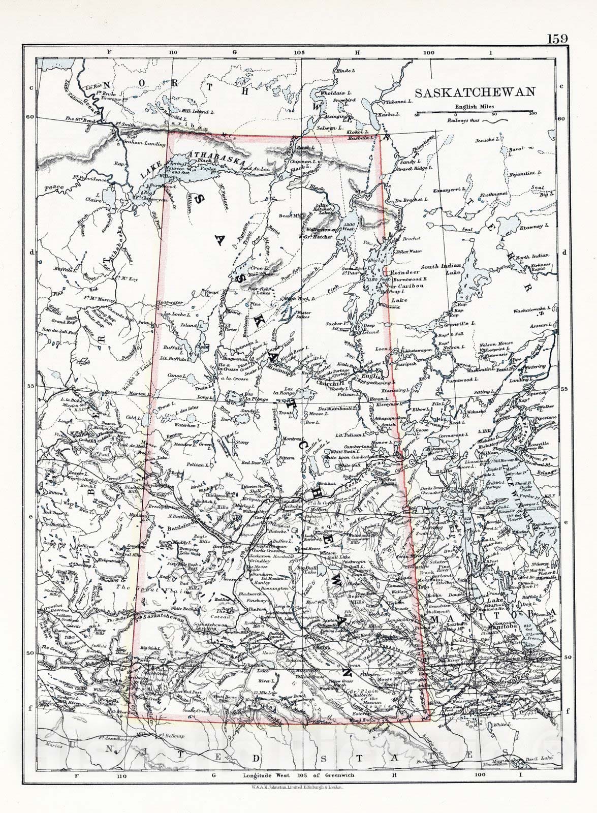 Historic Map : 1906 Saskatchewan. - Vintage Wall Art