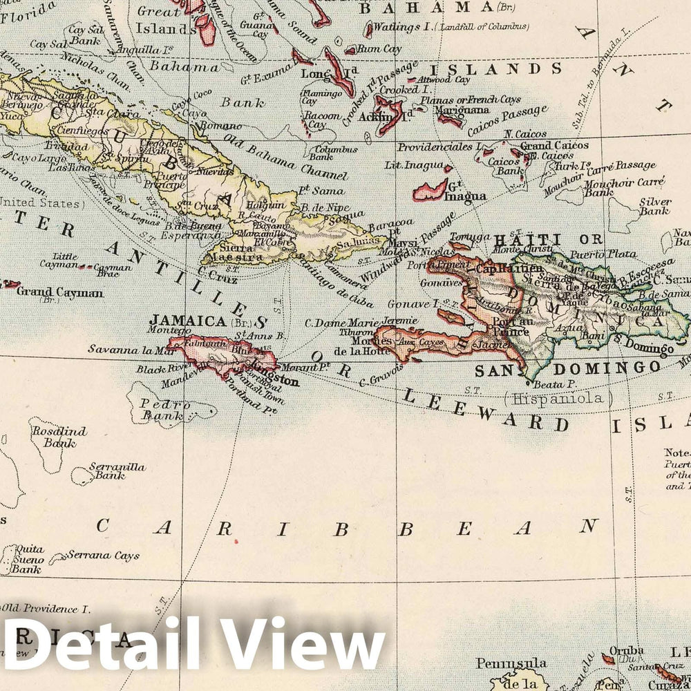Historic Map : 1906 West India Islands. - Vintage Wall Art