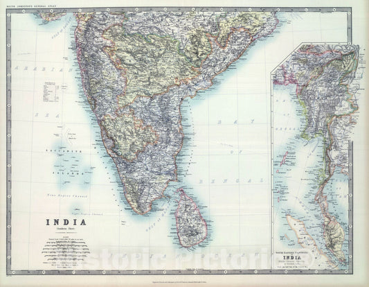 Historic Map : 1911 India (southern sheet). - Vintage Wall Art