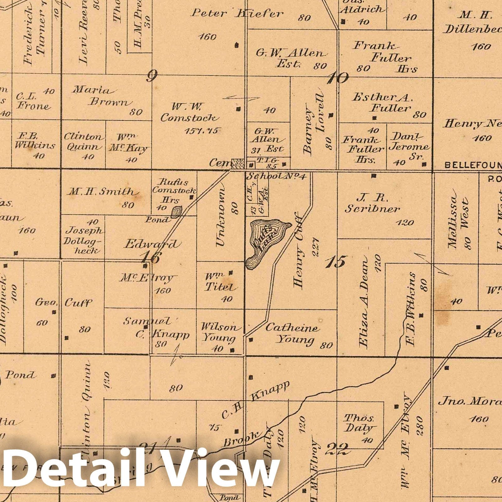 Marcellon Township - Property Map, 1890 - Columbia County, Wisconsin