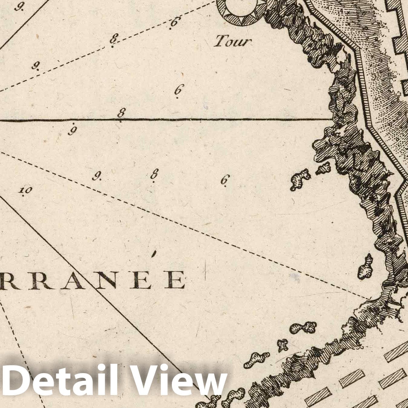 Ceuta, Morocco - Nautical Chart, 1764 - Bellin Maritime Map Print