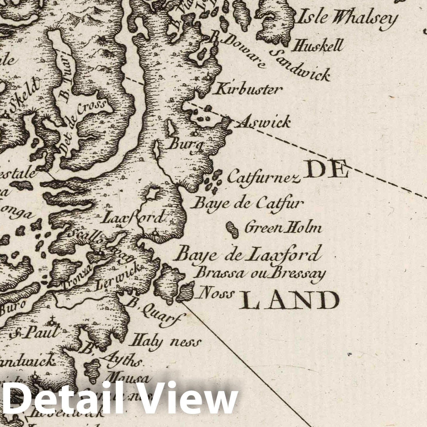 Shetland Islands - Nautical Chart, 1764 - Historical Map Print