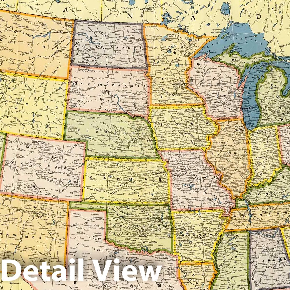 Historic Map : Case Map - 1957 Hammond's United States. - Vintage Wall Art