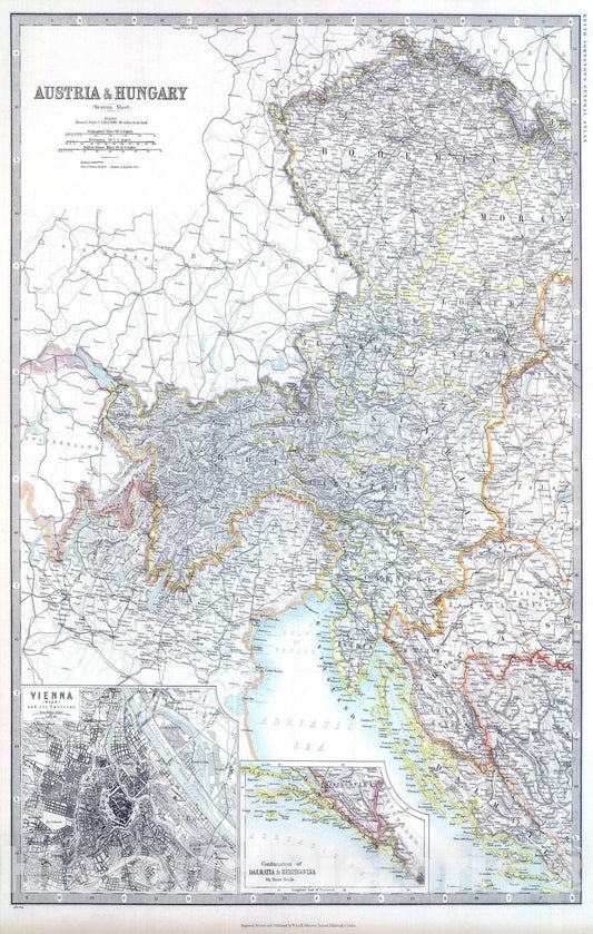 Historic Map : 1912 Austria & Hungary (western sheet). - Vintage Wall Art