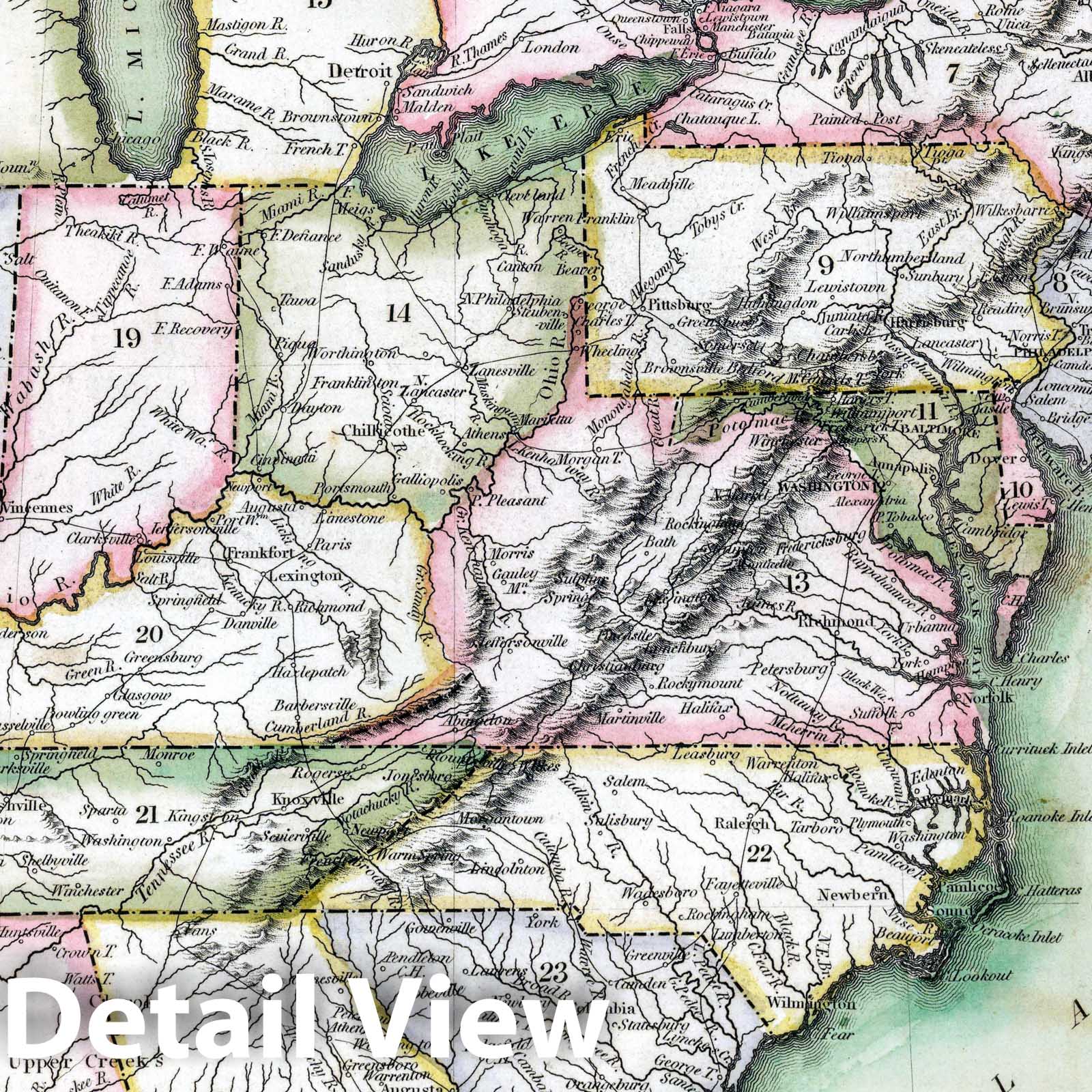 Historic Map : School Atlas - 1814 United States - Vintage Wall Art