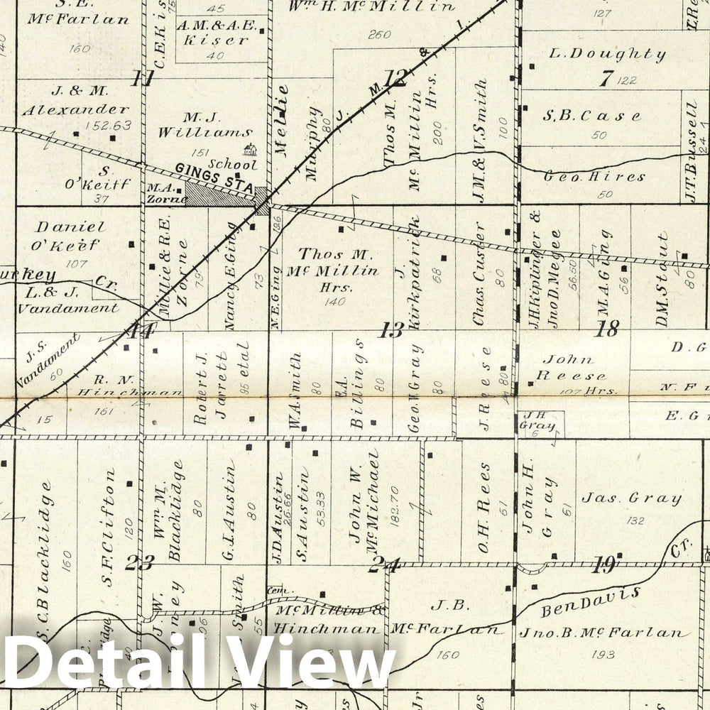 Historic Map : 1908 Union Township, Rush County, Indiana. - Vintage Wall Art