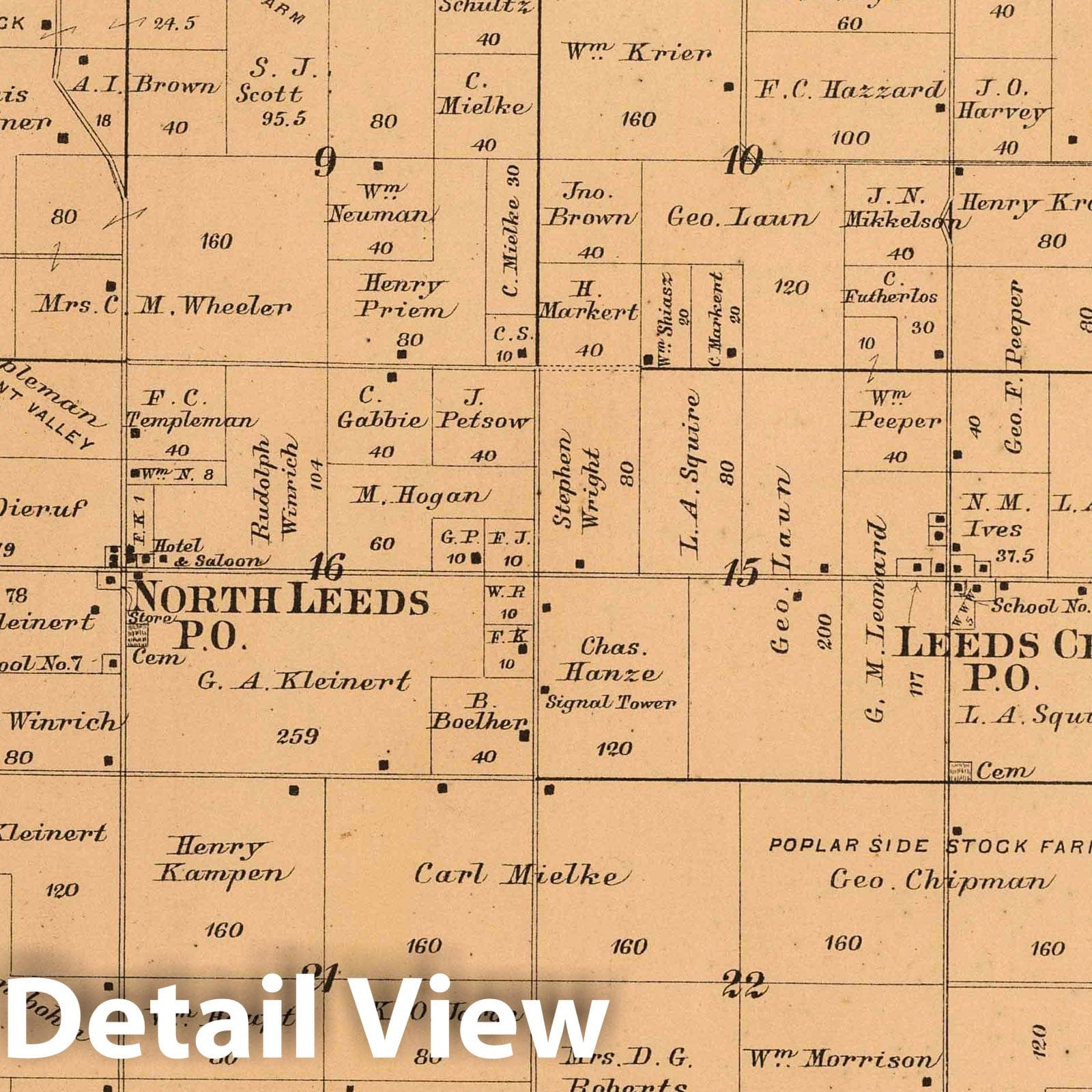 Leeds Township, Columbia County, Wisconsin - Property Map, 1890