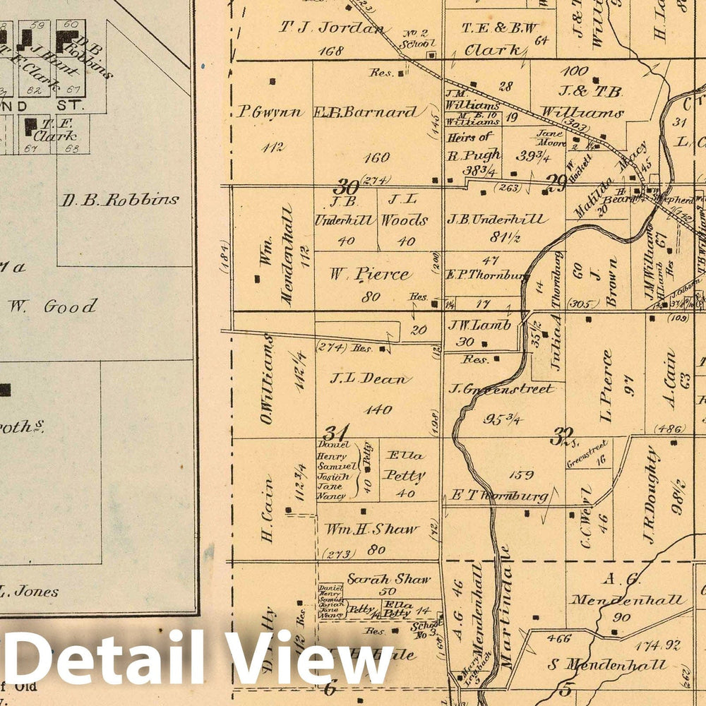 Historic Map : 1874 Perry Township, Wayne County, Indiana. Economy. - Vintage Wall Art