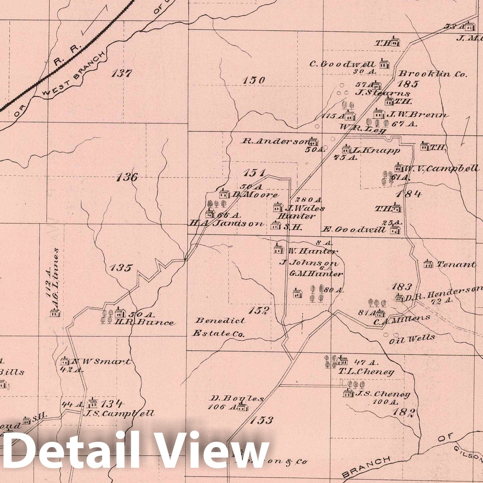 Southwest Warren County Pennsylvania - Property Map, 1878 - Historical Map Print