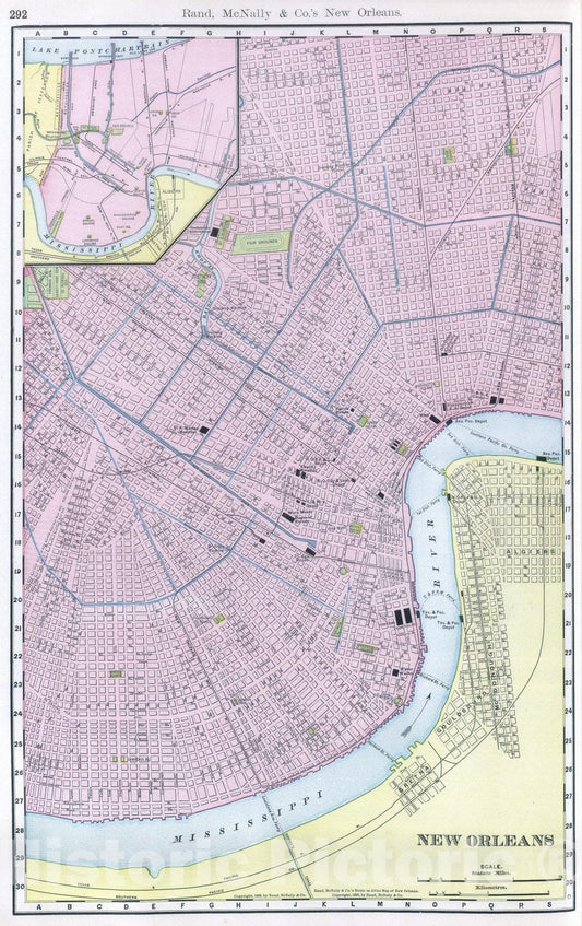 Historic Map : National Atlas - 1903 New Orleans. - Vintage Wall Art