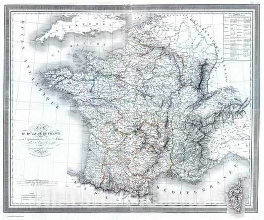 Historic Map : France, 1824 Composite: France. , Vintage Wall Art