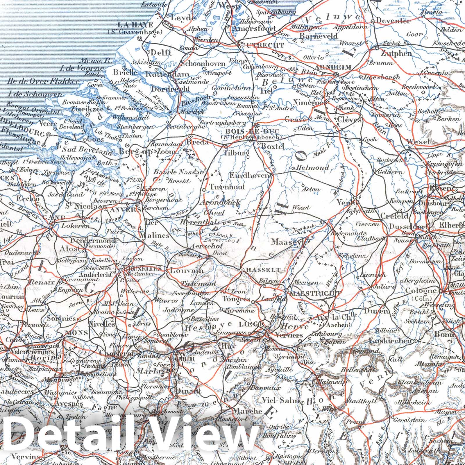 Central Europe - Western Portion, 1882 - Historical Map Print