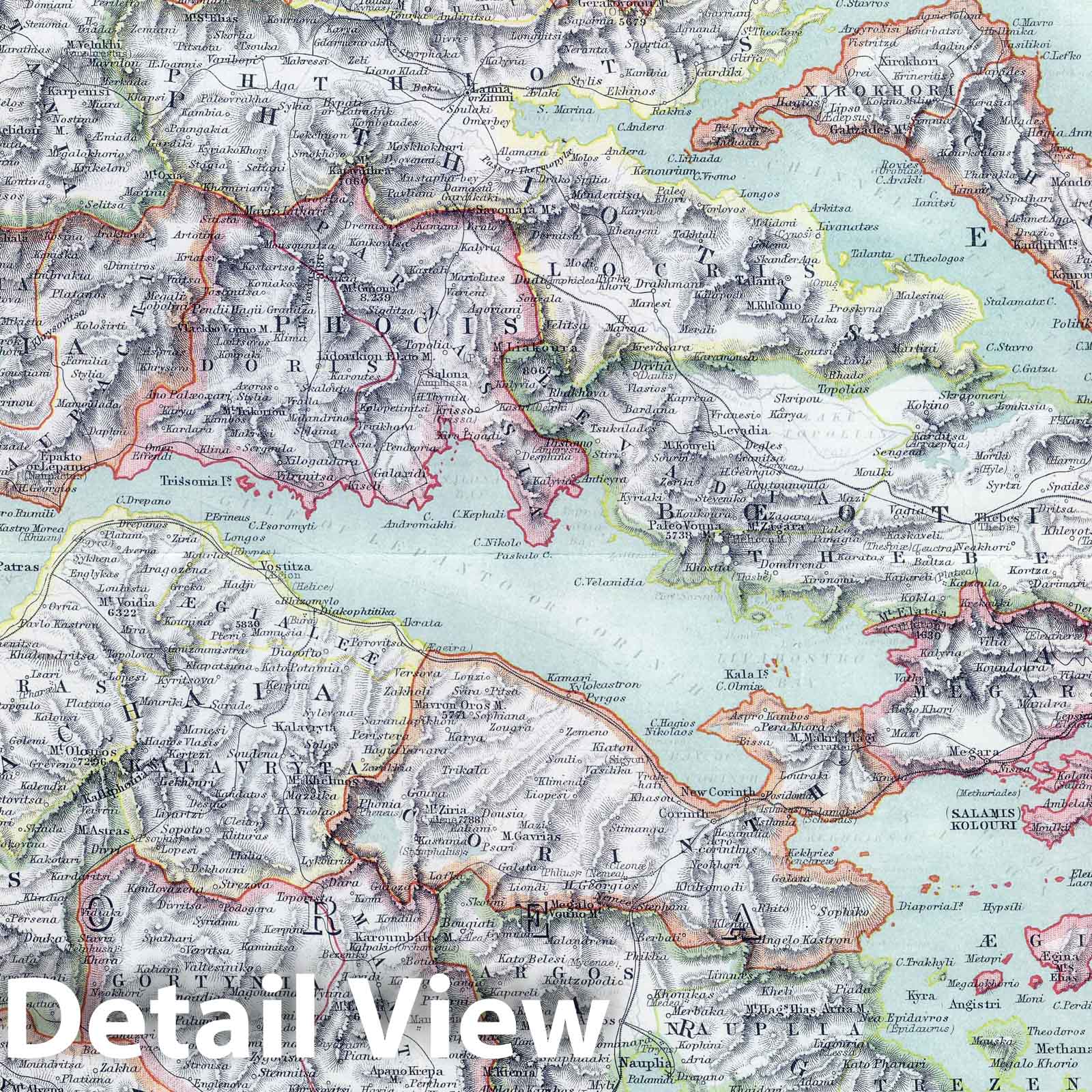 Greece, The Cyclades, and Corfu 1911 Historical Map Print