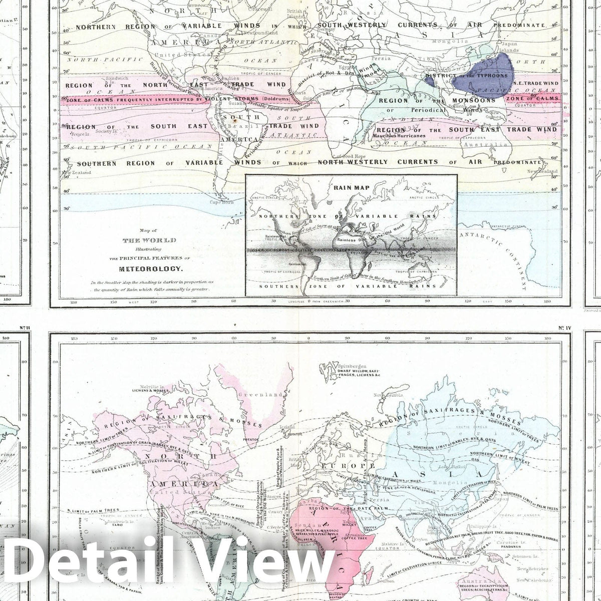 World - Nautical Chart, 1865 - Colton's General Atlas Thematic Map Print