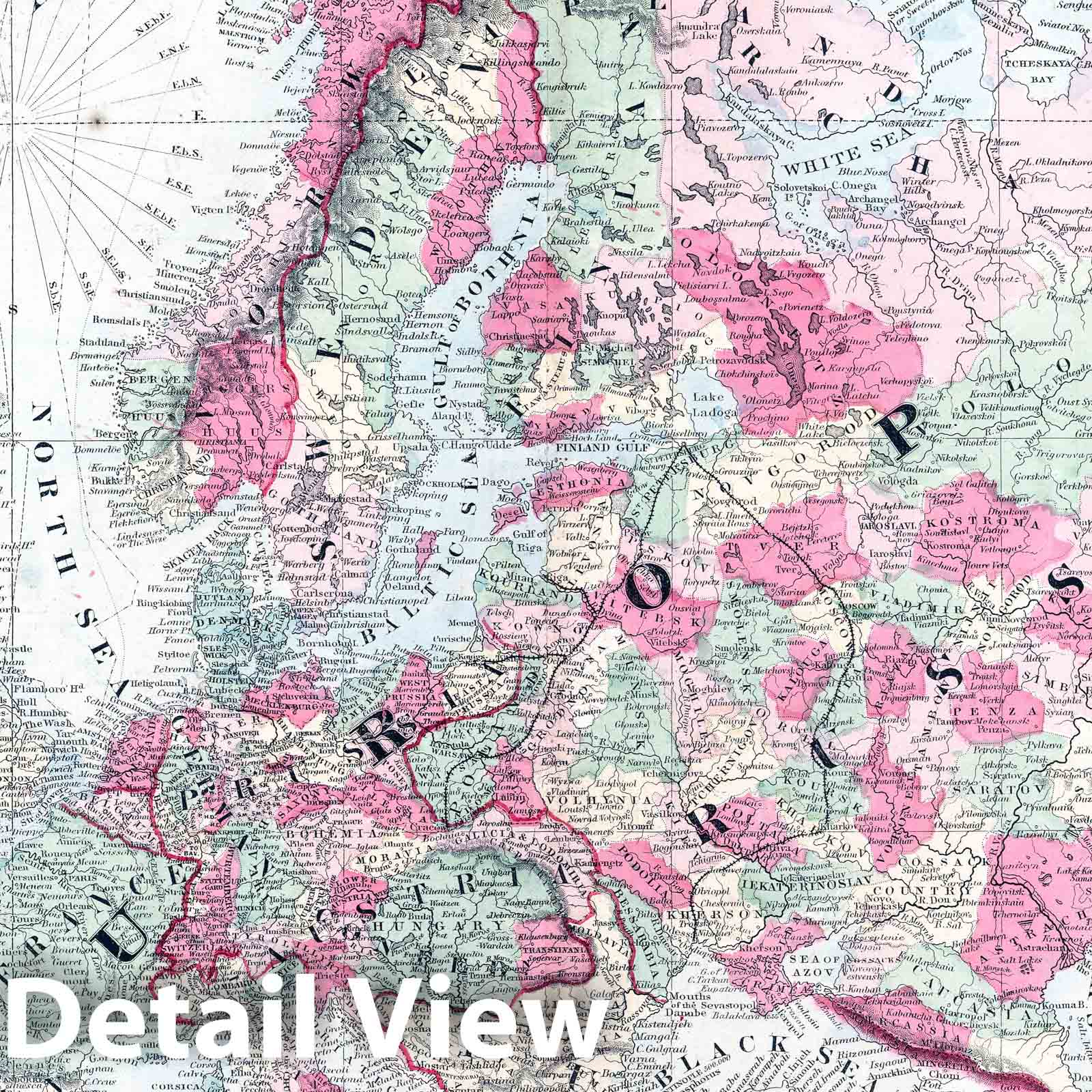 Historic Map : 1864 Europe v2 - Vintage Wall Art