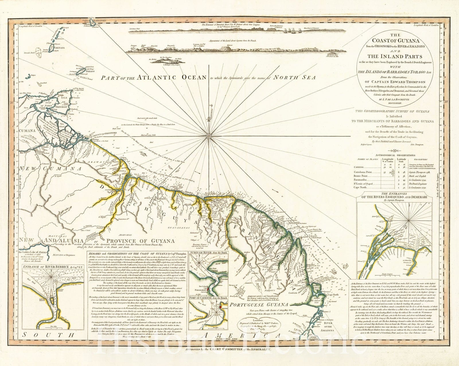 Guyana Coast: Orinoco to Amazon - Nautical Chart, 1783
