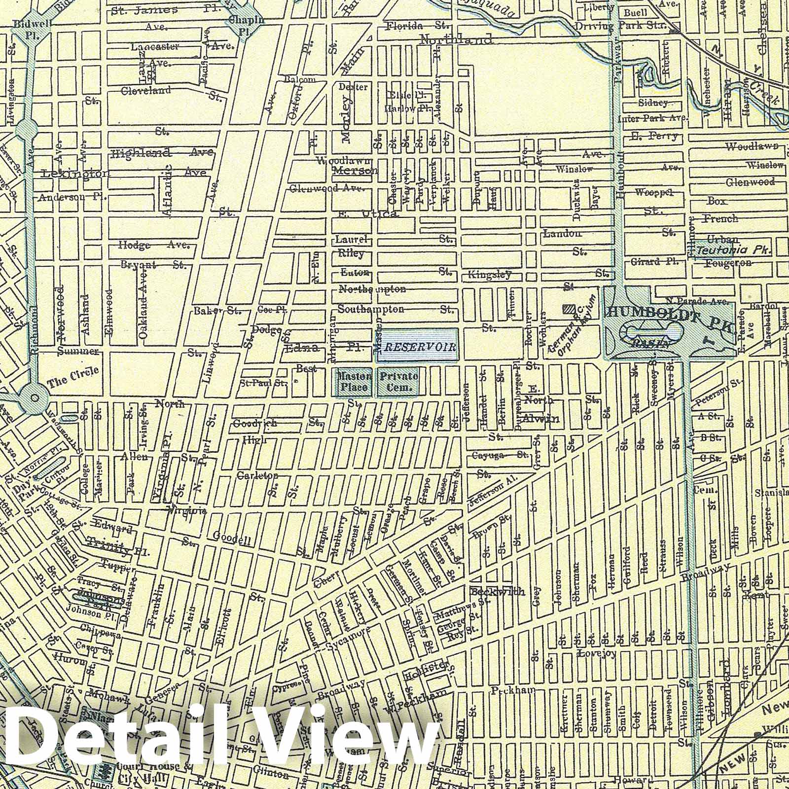 Buffalo, New York - Railroad Map, 1903 - Rand McNally Atlas Print