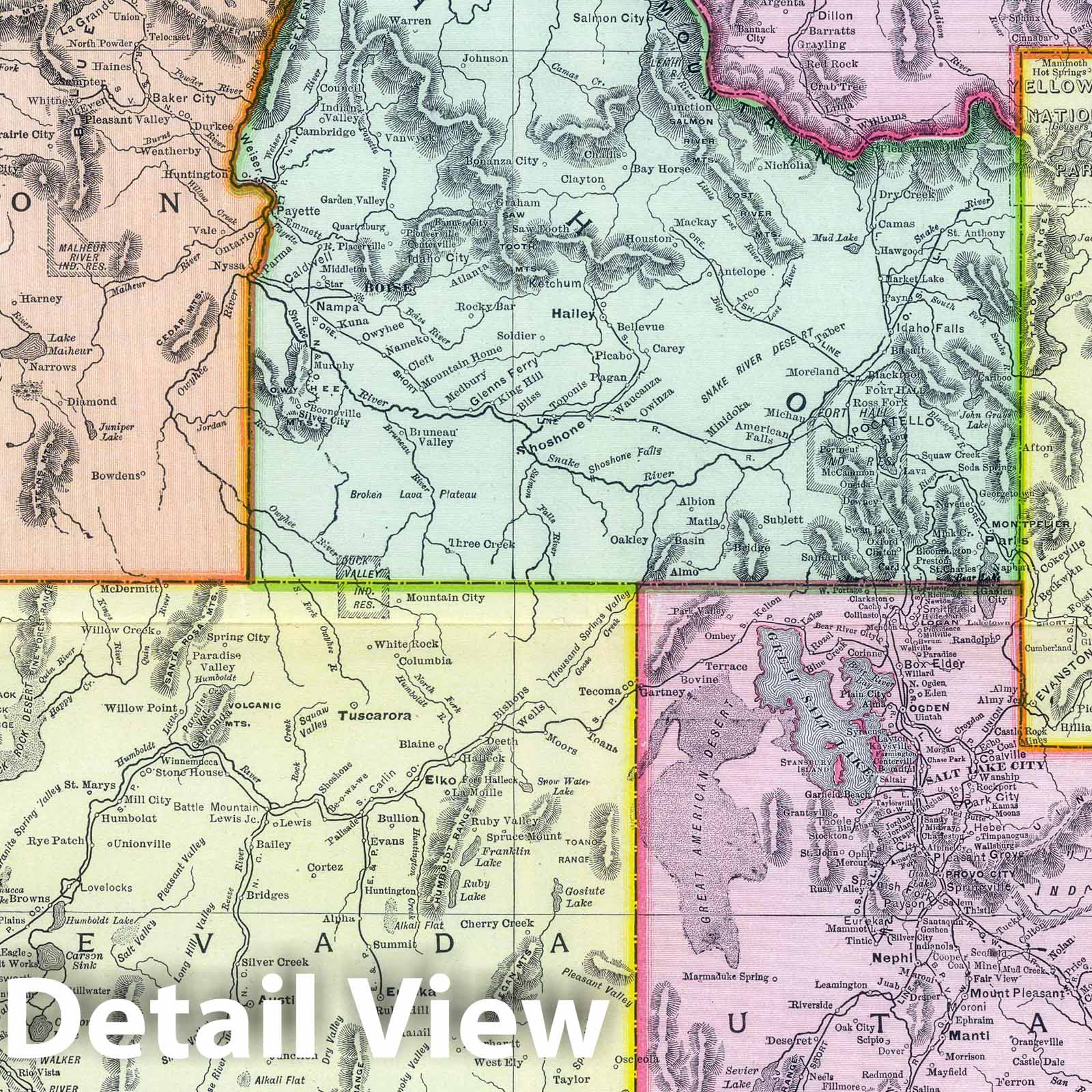 Denver to Pacific Coast - Railroad Map, 1903