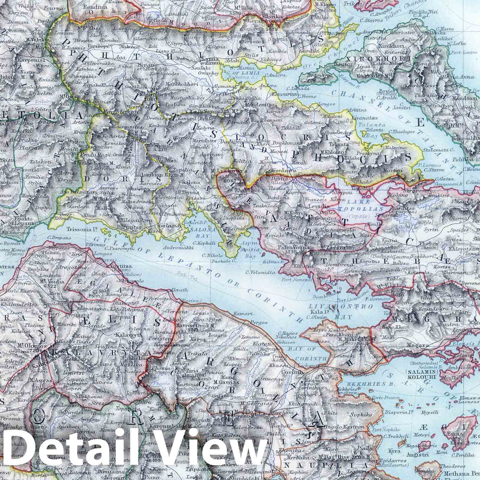 Greece, The Cyclades, and Corfu - Nautical Chart, 1893 - Historical Map Print