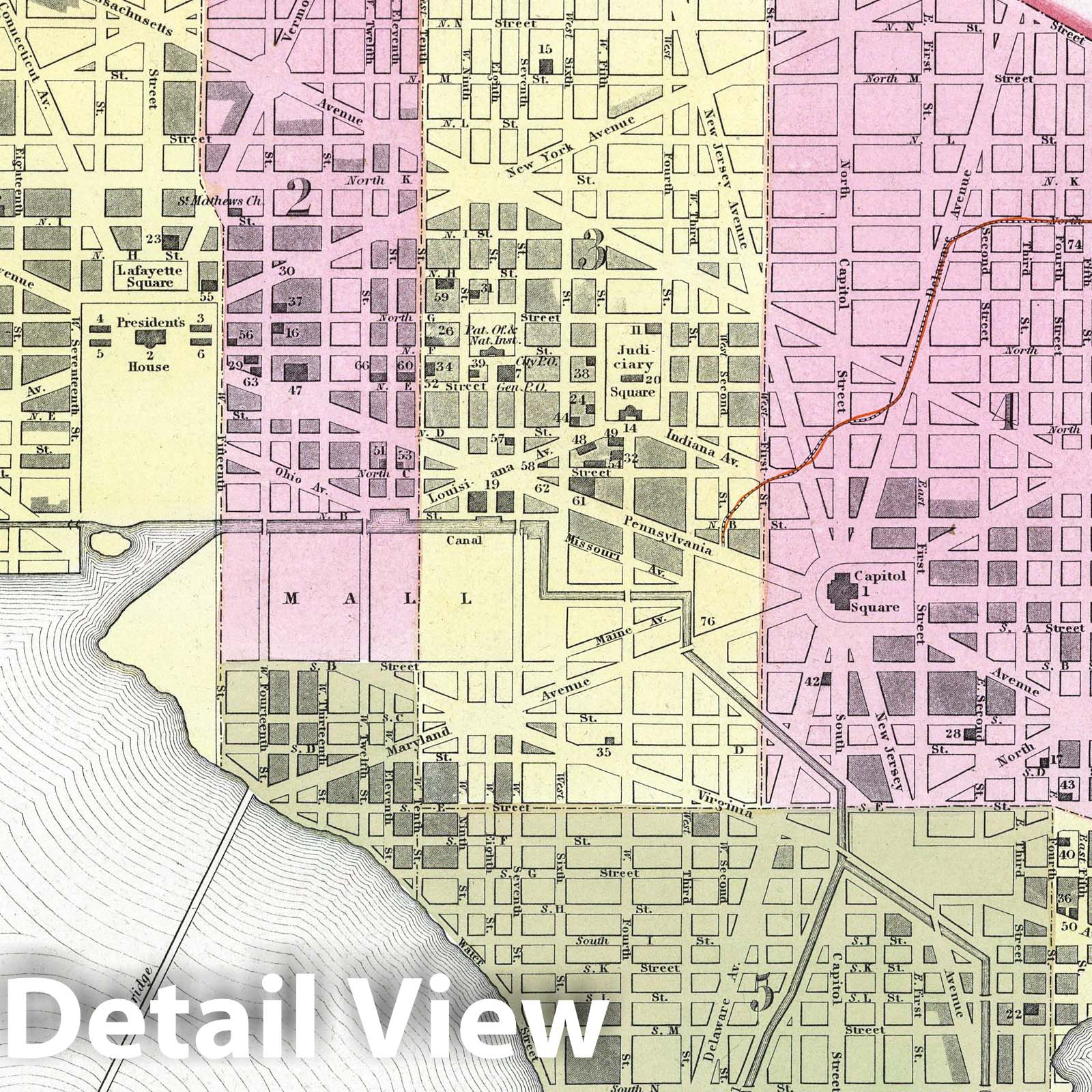 Washington, District of Columbia - Railroad Map, 1849