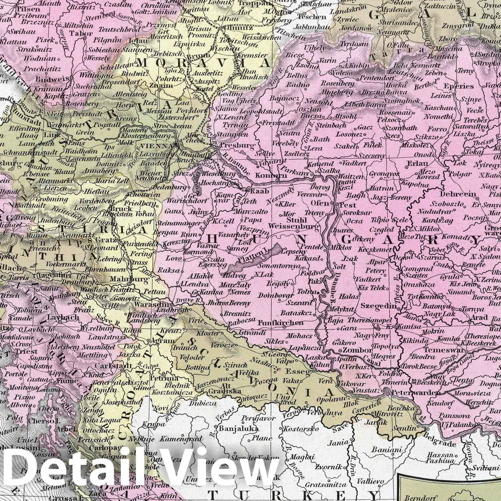 Historic Map : 1849 Austrian Empire - Vintage Wall Art