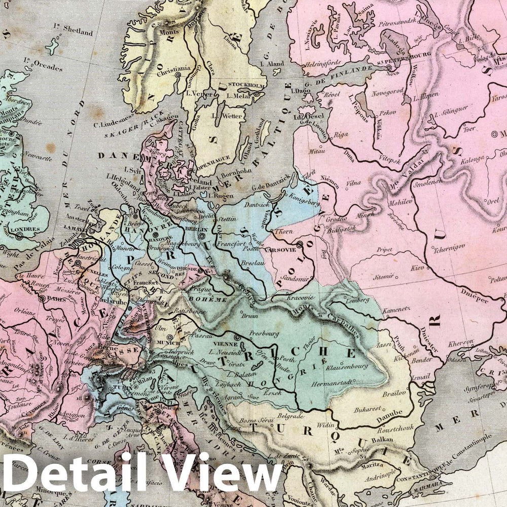 Historic Map : 1838 Europe : Vintage Wall Art