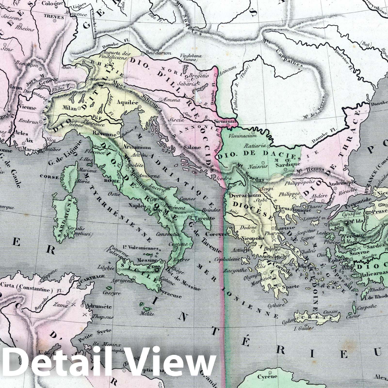 Roman Empire, 1838 - Historical Map Print