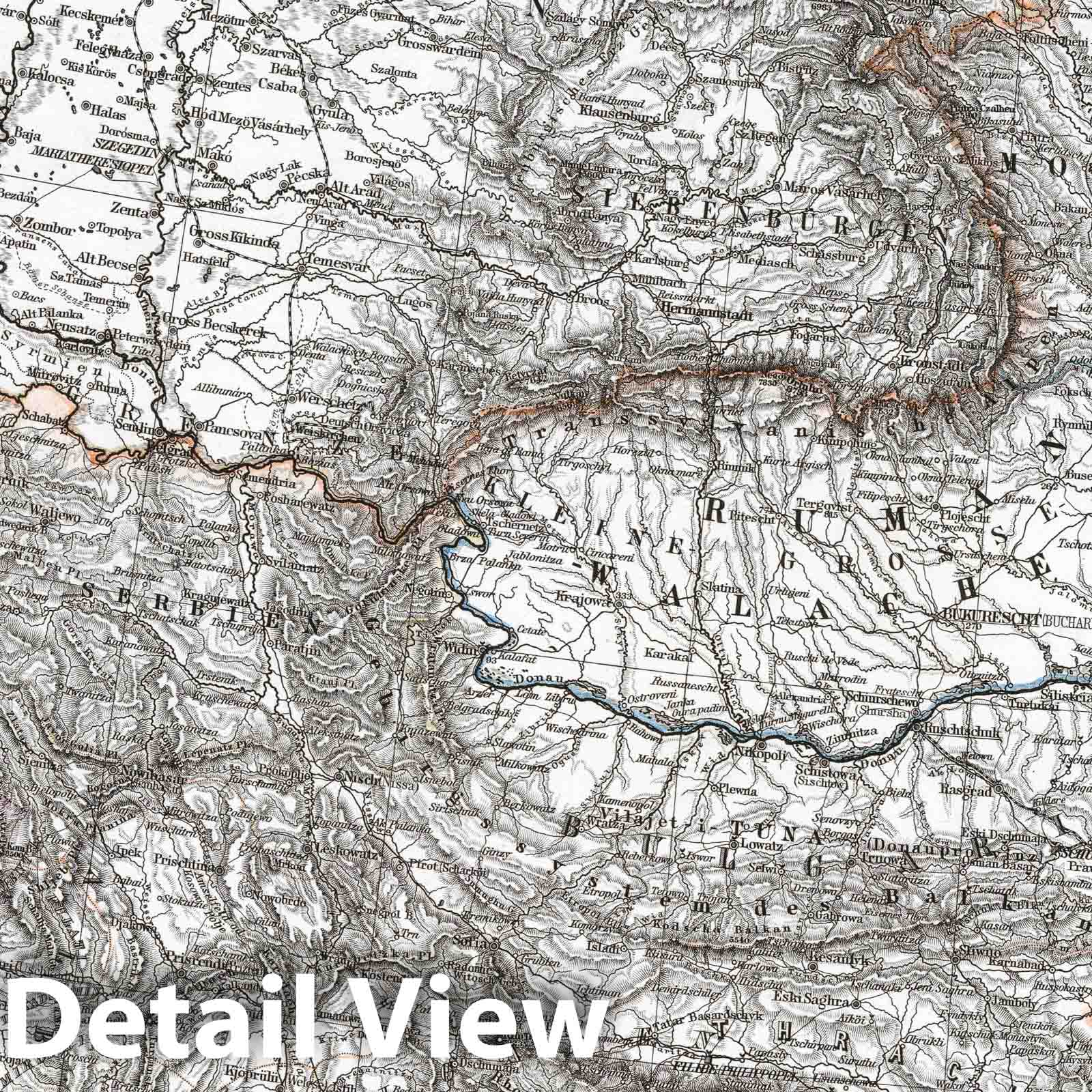 Southwestern Russia and Turkey - Stieler's Hand Atlas Plate No. 37e, 1867