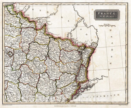 Historic Map : 1817 France, North East Part - Vintage Wall Art