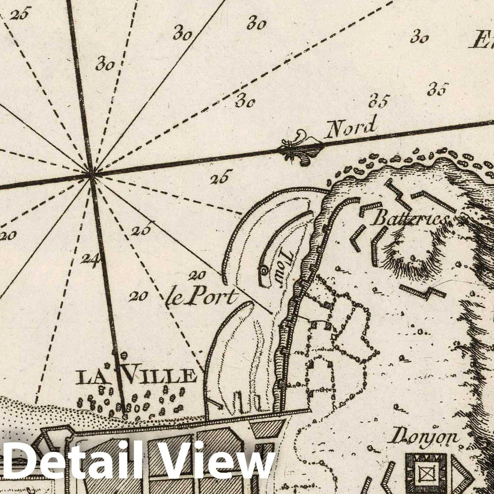 Historic Wall Map : Spain, , Europe 1764 Plan de St. Sepastien , Vintage Wall Art