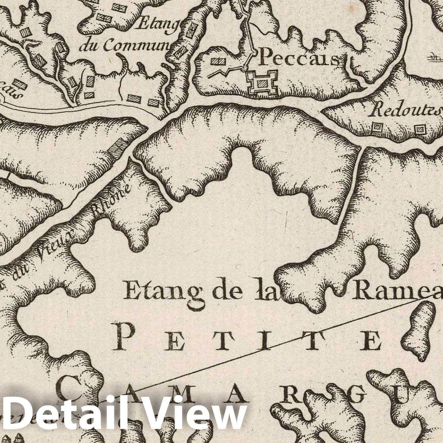 Aigues-Mortes and Camargue, France - Nautical Chart, 1764