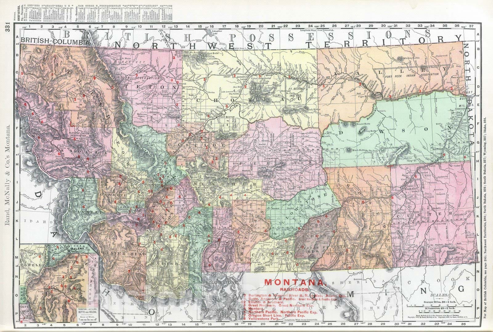 Historic Map : National Atlas - 1903 Montana. - Vintage Wall Art