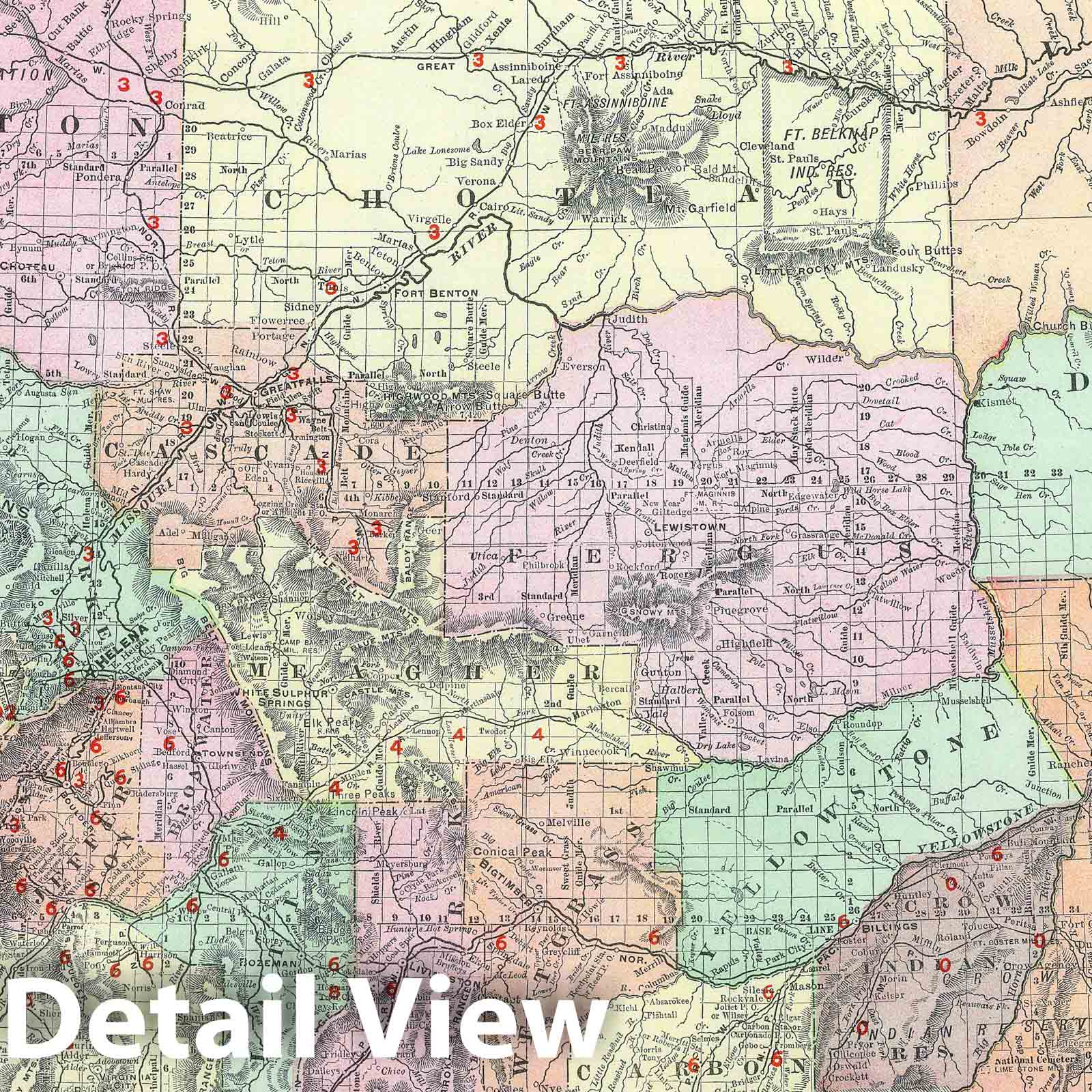 Historic Map : National Atlas - 1903 Montana. - Vintage Wall Art