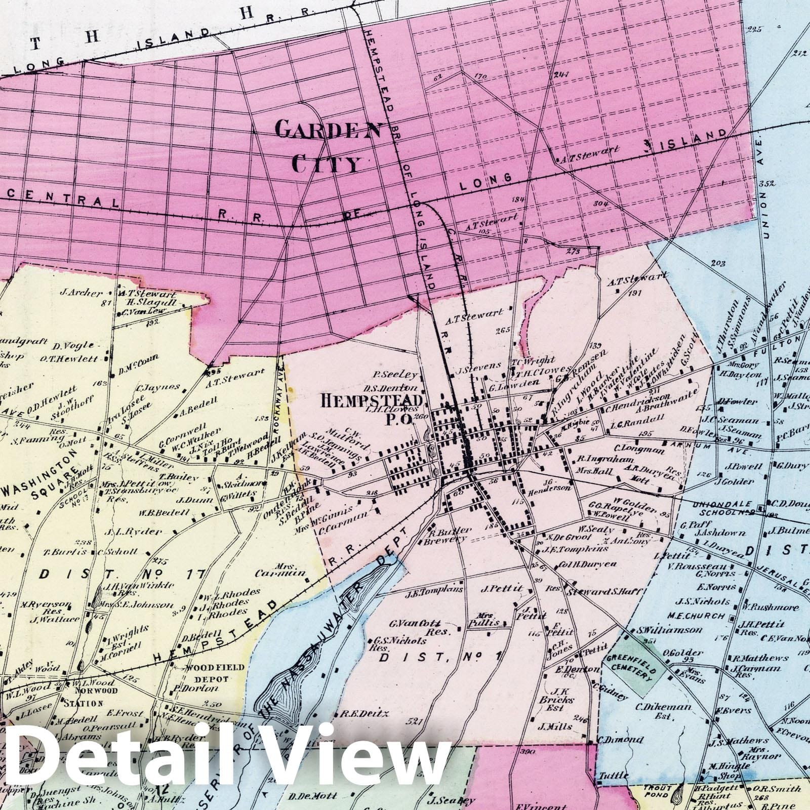 Hempstead, Long Island, New York - Property Map, 1873