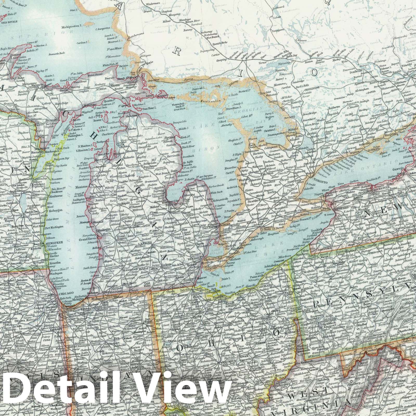United States - North East, 1912 - Historical Map Print